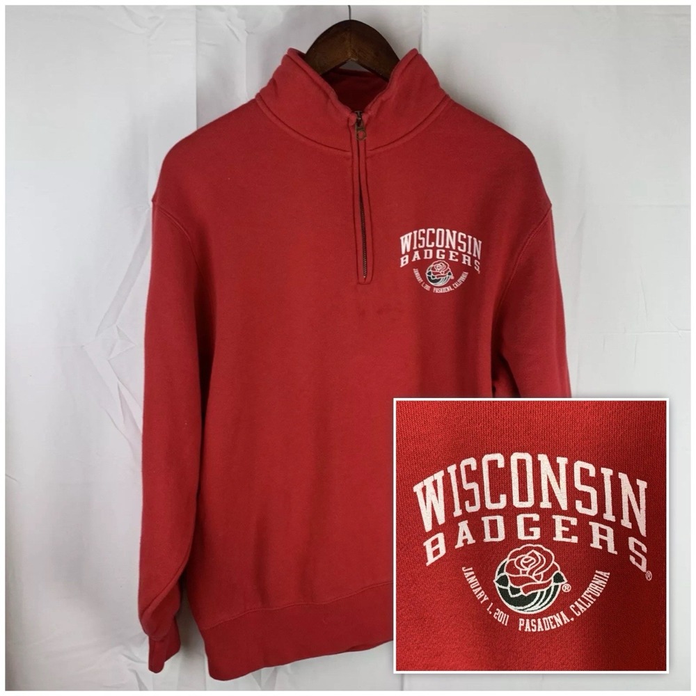 Wisconsin Badgers‎ Vintage Rose Bowl 2011 Jansport 1/4 Zip Jacket Large